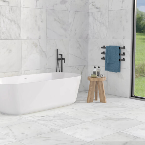 Carrara White Marble Effect Tile - Image 2